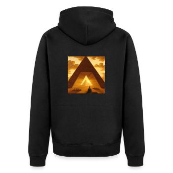 Sacred Space - Unisex Premium Organic Zip Hoodie - black - Back - Nico (187cm)