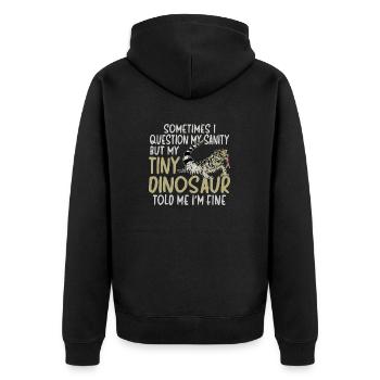 Tegu Eidechse Reptil Herpetologe - Unisex Premium Bio Zip Hoodie - Schwarz - Hinten - Nico (187cm)