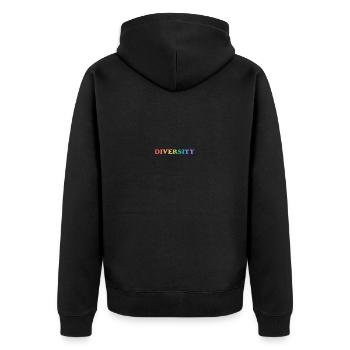DIVERSITÉ gay rainbow pride LGBT - Veste à capuche bio Premium Unisexe - noir - Dos - Nico (187cm)
