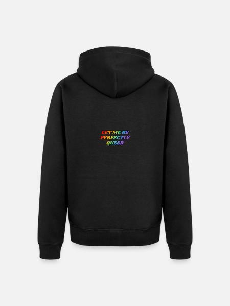 Laisse-moi être parfaitement queer - arc-en-ciel - Veste à capuche bio Premium Unisexe - noir