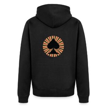 Poker Spades Rétro - Veste à capuche bio Premium Unisexe - noir - Dos - Nico (187cm)