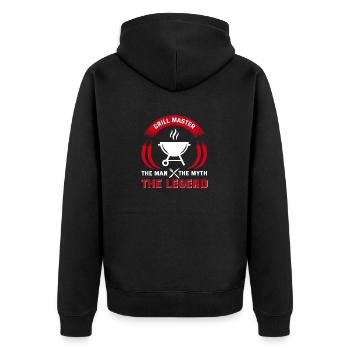 Grill Master The Man The Myth The Legend Funny BBQ - Unisex Premium Organic Zip Hoodie - black - Back - Nico (187cm)