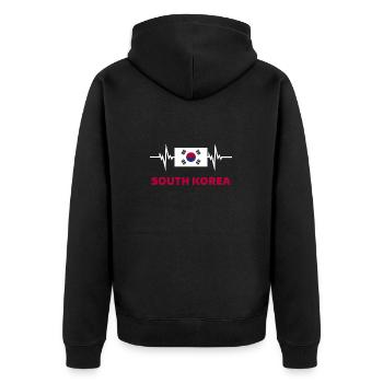 Corée du Sud Football 2022 Corée du Sud Heartbeat - Veste à capuche bio Premium Unisexe - noir - Dos - Nico (187cm)