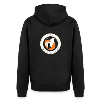 FOXY CAT LAND rond HD centre blanc - Veste à capuche bio Premium Unisexe - noir - Dos - Nico (187cm)