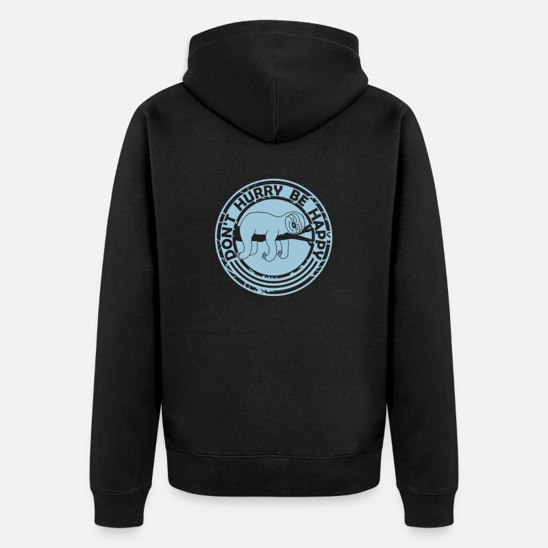 dont hurry be happy - Unisex Premium Bio Zip Hoodie - Schwarz