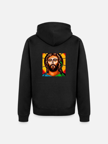 Portrait of Jesus Christ - Unisex Premium Organic Zip Hoodie - black