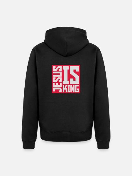 jesus is king Zitat - Unisex Premium Bio Zip Hoodie - Schwarz