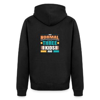 Mumie - Unisex Premium Bio Zip Hoodie - Schwarz - Hinten - Nico (187cm)
