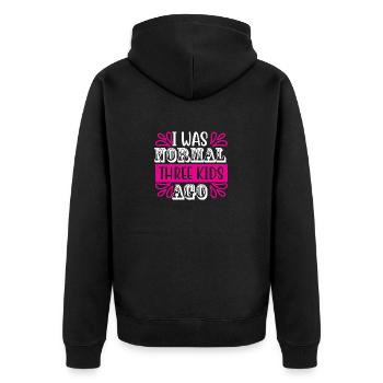 Mumie - Unisex Premium Bio Zip Hoodie - Schwarz - Hinten - Nico (187cm)
