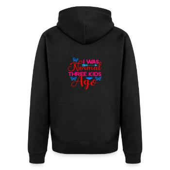 Mumie - Unisex Premium Bio Zip Hoodie - Schwarz - Hinten - Nico (187cm)