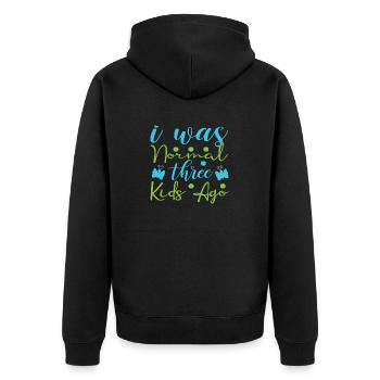 Mumie - Unisex Premium Bio Zip Hoodie - Schwarz - Hinten - Nico (187cm)