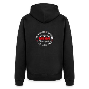Mama Mama Die Frau Der Mythos Die Legende - Unisex Premium Bio Zip Hoodie - Schwarz - Hinten - Nico (187cm)