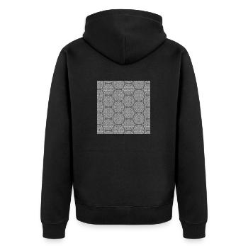 Chinesisches Muster - Unisex Premium Bio Zip Hoodie - Schwarz - Hinten - Nico (187cm)