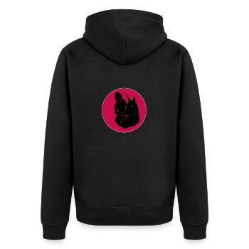 Horse girl with horse Love - Unisex Premium Organic Zip Hoodie - black - Back - Nico (187cm)