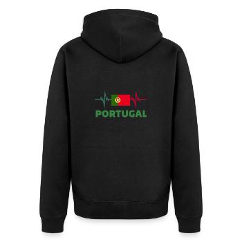 Portugal Football 2022 Heartbeat Portugal football - Veste à capuche bio Premium Unisexe - noir - Dos - Nico (187cm)