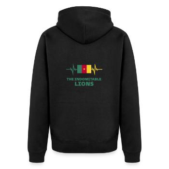 The Indomitable lions - Unisex Premium Organic Zip Hoodie - black - Back - Nico (187cm)