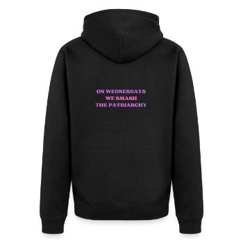 Le mercredi, nous brisons le patriarcat - Veste à capuche bio Premium Unisexe - noir - Dos - Nico (187cm)