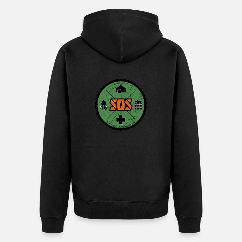 Logo SOS vert - Veste à capuche bio Premium Unisexe - noir