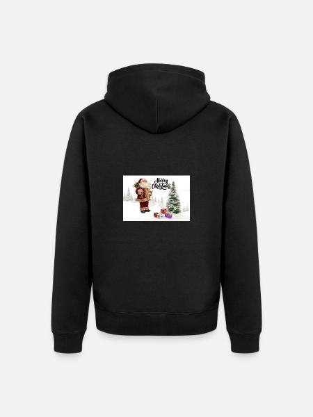 Weihnachtsmann, Frohe Weihnachten - Unisex Premium Bio Zip Hoodie - Schwarz