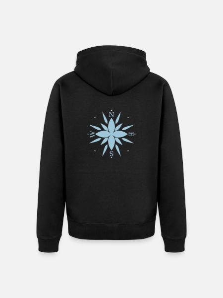 Compass with directions. - Unisex Premium Organic Zip Hoodie - black