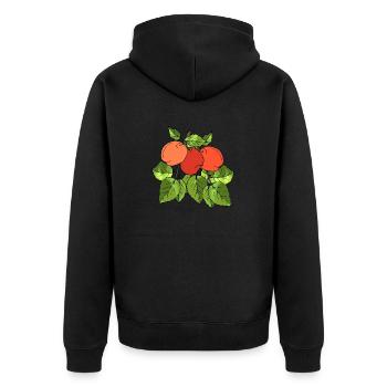 Äpfel - Unisex Premium Bio Zip Hoodie - Schwarz - Hinten - Nico (187cm)