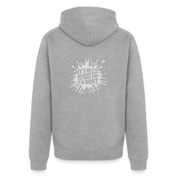 you disagree with me - Unisex Premium Organic Zip Hoodie - heather grey - Back - Nico (187cm)