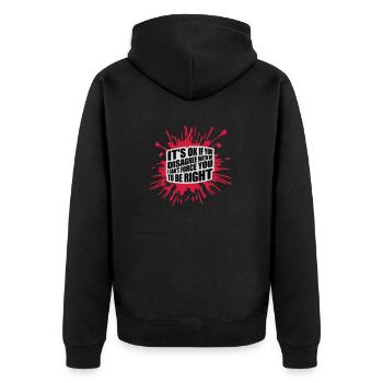 you disagree with me - Unisex Premium Organic Zip Hoodie - black - Back - Nico (187cm)