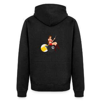 Snooker Pool Billiards - Unisex Premium Organic Zip Hoodie - black - Back - Nico (187cm)