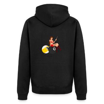 Snooker Pool Billard - Unisex Premium Bio Zip Hoodie - Schwarz - Hinten - Nico (187cm)
