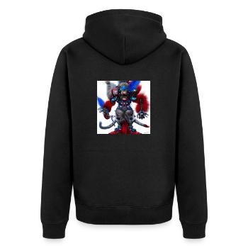 Série : distopia of christmas - Veste à capuche bio Premium Unisexe - noir - Dos - Nico (187cm)