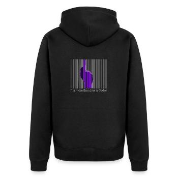 I'm more than just a Code! - Unisex Premium Organic Zip Hoodie - black - Back - Nico (187cm)