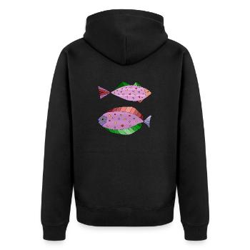 Poissons - Veste à capuche bio Premium Unisexe - noir - Dos - Nico (187cm)