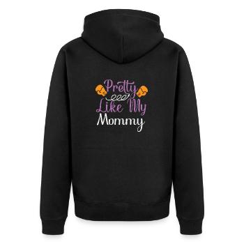 Pretty like my Mommy - Unisex Premium Organic Zip Hoodie - black - Back - Nico (187cm)