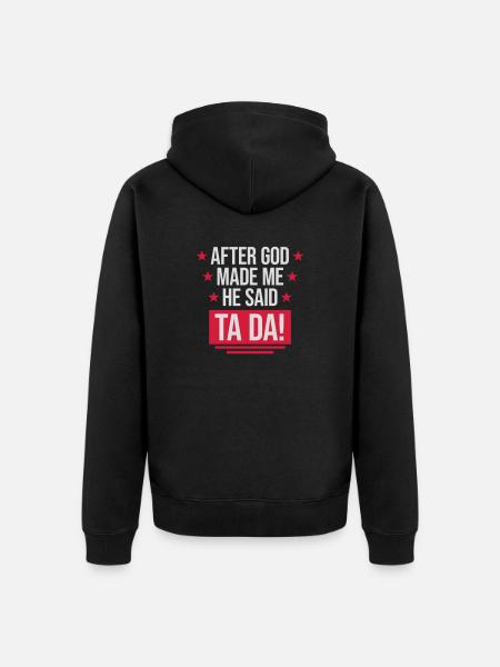 after god made me - Unisex Premium Organic Zip Hoodie - black