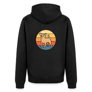 Mignon Chihuahua Dog Breed Vintage Retro Sunset - Veste à capuche bio Premium Unisexe - noir - Dos - Nico (187cm)