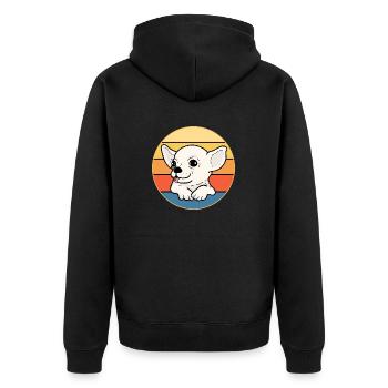 Mignon Chihuahua Dog Breed Vintage Retro Sunset - Veste à capuche bio Premium Unisexe - noir - Dos - Nico (187cm)