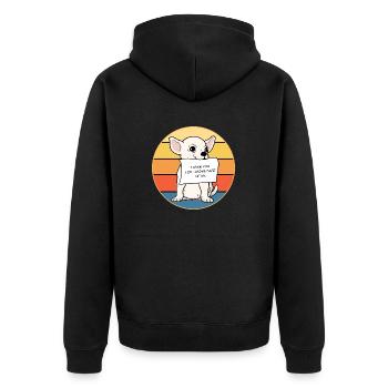 Mignon Chihuahua Dog Breed Vintage Retro Sunset - Veste à capuche bio Premium Unisexe - noir - Dos - Nico (187cm)
