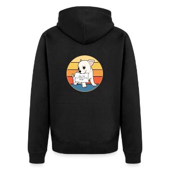 Mignon Chihuahua Dog Breed Vintage Retro Sunset - Veste à capuche bio Premium Unisexe - noir - Dos - Nico (187cm)