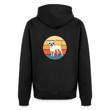 Mignon Chihuahua Dog Breed Vintage Retro Sunset - Veste à capuche bio Premium Unisexe - noir - Dos - Nico (187cm)