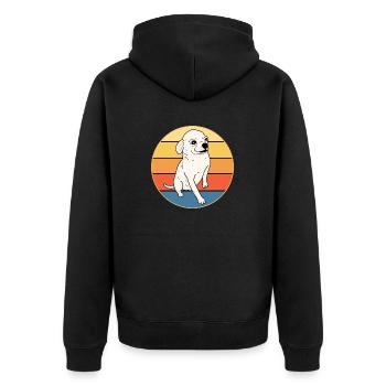 Mignon Chihuahua Dog Breed Vintage Retro Sunset - Veste à capuche bio Premium Unisexe - noir - Dos - Nico (187cm)