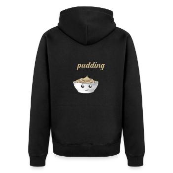 Lustiger Dank, dass du mit mir Pudding Up gemacht hast - Unisex Premium Bio Zip Hoodie - Schwarz - Hinten - Nico (187cm)