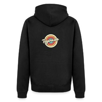 Tegernsee comic - Unisex Premium Bio Zip Hoodie - Schwarz - Hinten - Nico (187cm)