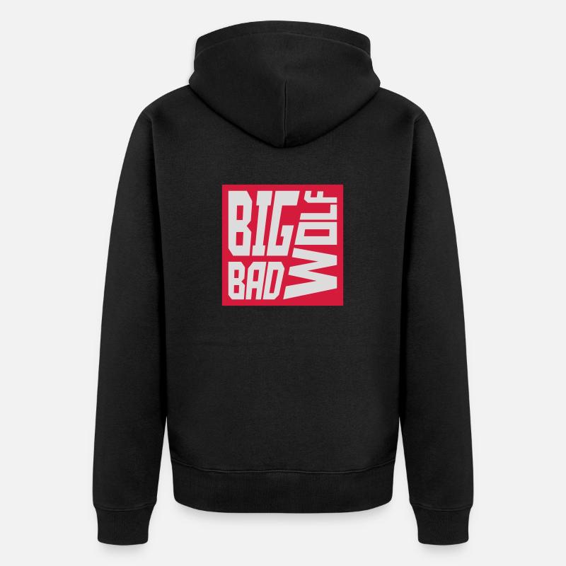 Citation du Grand Méchant Loup - Veste à capuche bio Premium Unisexe - noir