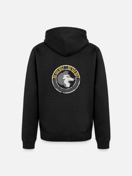 big bad wolf quote - Unisex Premium Organic Zip Hoodie - black