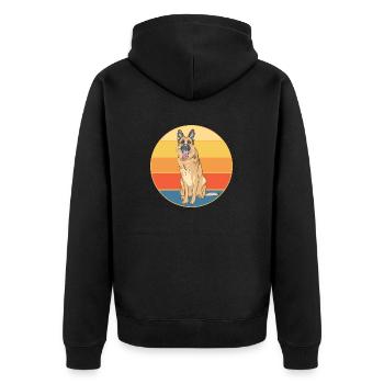Berger Allemand Race Vintage Rétro Coucher de Soleil - Veste à capuche bio Premium Unisexe - noir - Dos - Nico (187cm)