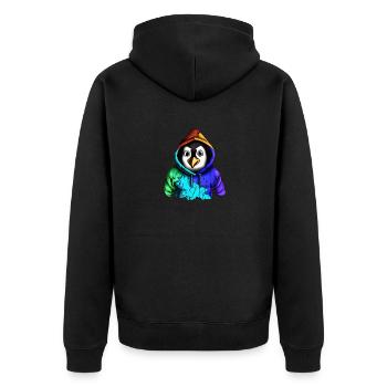 Pingouin surpris avec pull - Veste à capuche bio Premium Unisexe - noir - Dos - Nico (187cm)