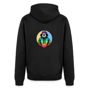Pingouin classique avec pull - Veste à capuche bio Premium Unisexe - noir - Dos - Nico (187cm)