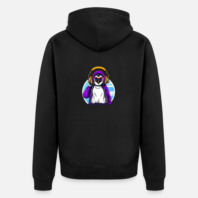 Pingouin cool avec pull - Veste à capuche bio Premium Unisexe - noir