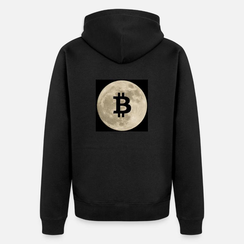 Bitcoin à la Lune - Veste à capuche bio Premium Unisexe - noir