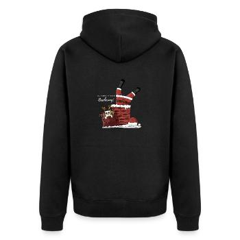 Weihnachten - Spruch - Geschenke - Katze - Unisex Premium Bio Zip Hoodie - Schwarz - Hinten - Nico (187cm)
